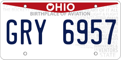 OH license plate GRY6957