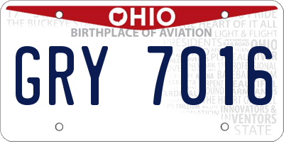 OH license plate GRY7016