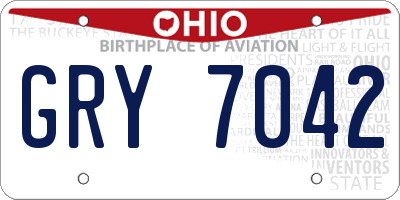OH license plate GRY7042
