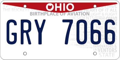 OH license plate GRY7066