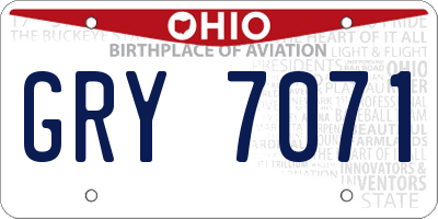 OH license plate GRY7071