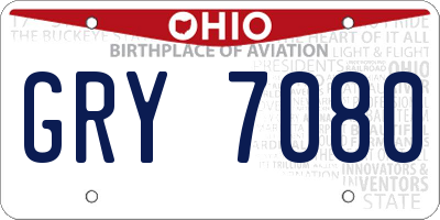 OH license plate GRY7080