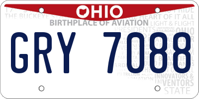 OH license plate GRY7088