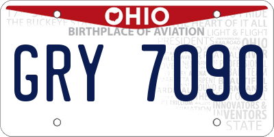 OH license plate GRY7090