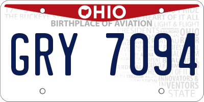 OH license plate GRY7094