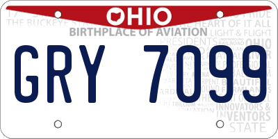 OH license plate GRY7099