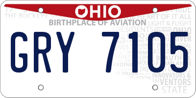 OH license plate GRY7105