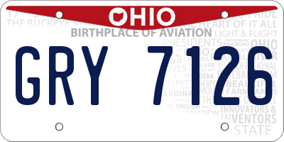 OH license plate GRY7126