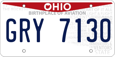 OH license plate GRY7130