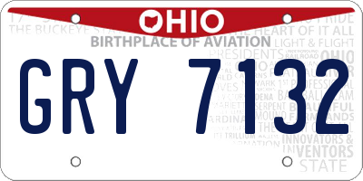 OH license plate GRY7132