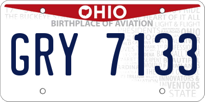 OH license plate GRY7133