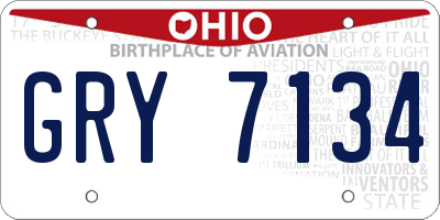 OH license plate GRY7134
