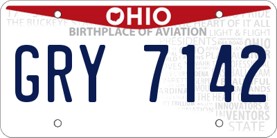 OH license plate GRY7142