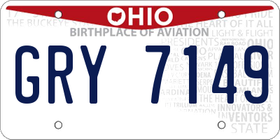 OH license plate GRY7149