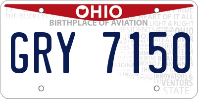 OH license plate GRY7150