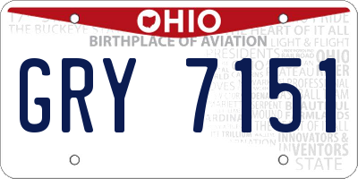 OH license plate GRY7151