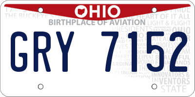 OH license plate GRY7152