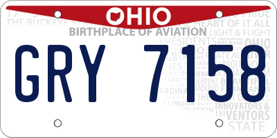 OH license plate GRY7158