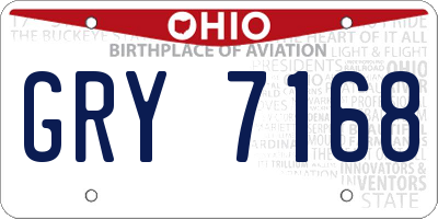 OH license plate GRY7168