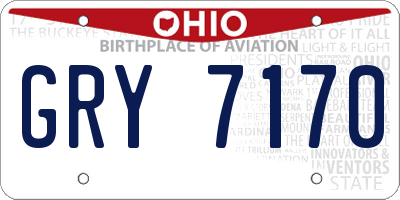OH license plate GRY7170
