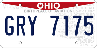 OH license plate GRY7175