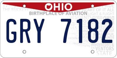 OH license plate GRY7182