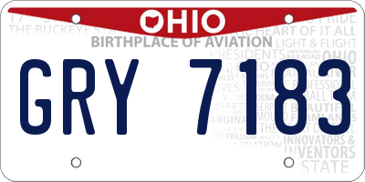 OH license plate GRY7183