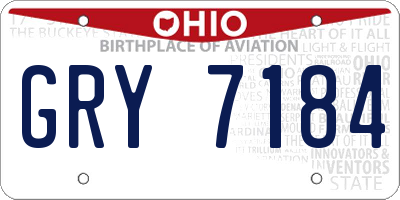 OH license plate GRY7184
