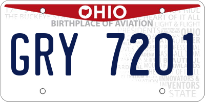 OH license plate GRY7201