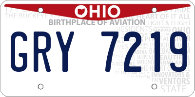 OH license plate GRY7219