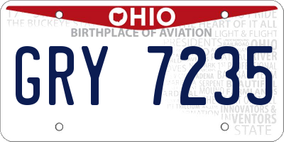 OH license plate GRY7235