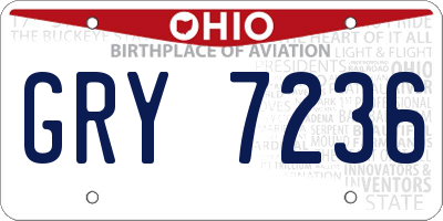 OH license plate GRY7236