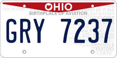 OH license plate GRY7237