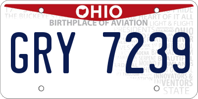 OH license plate GRY7239