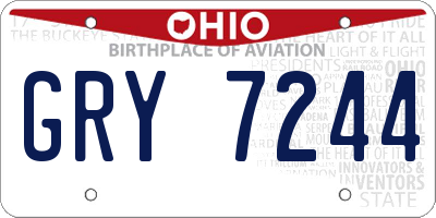 OH license plate GRY7244
