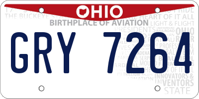 OH license plate GRY7264
