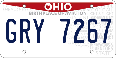 OH license plate GRY7267