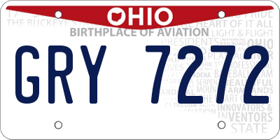 OH license plate GRY7272