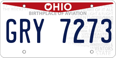 OH license plate GRY7273