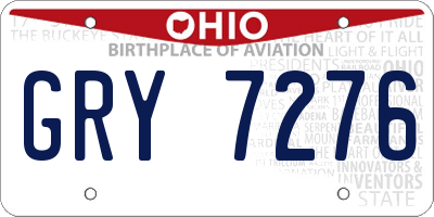 OH license plate GRY7276
