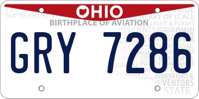 OH license plate GRY7286