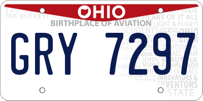 OH license plate GRY7297