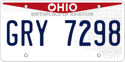 OH license plate GRY7298