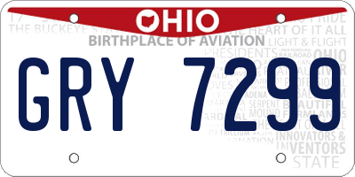 OH license plate GRY7299