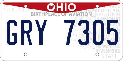 OH license plate GRY7305
