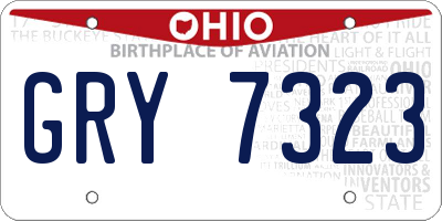 OH license plate GRY7323