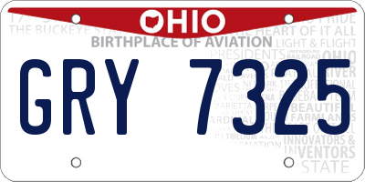 OH license plate GRY7325