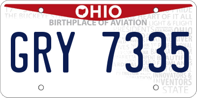 OH license plate GRY7335