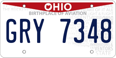 OH license plate GRY7348