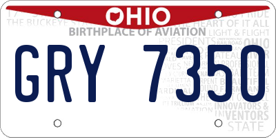 OH license plate GRY7350